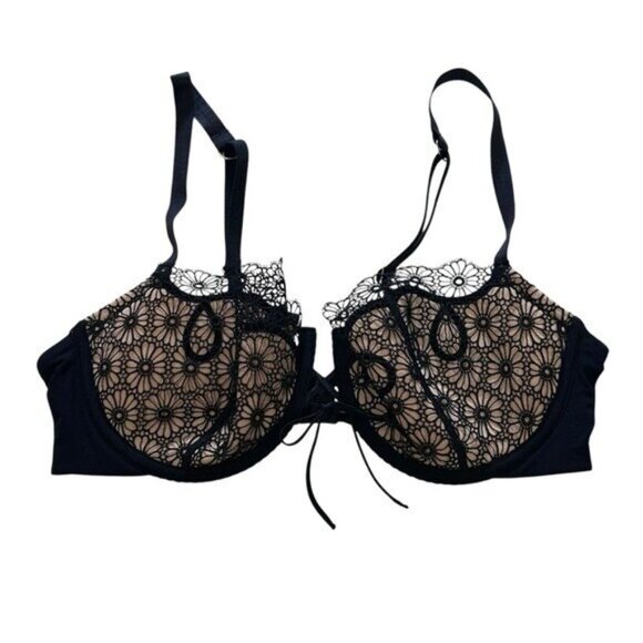 Victoria's Secret Other - Victoria's Secret 36C Bra Very Sexy Push Up Without Padding Black Lace Floral